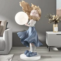 Mondmädchen Wandkunst - Lunar Home Decor