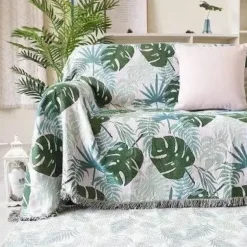 Monstera-Sofadeckenbezug – rutschfeste, dekorative Tagesdecke für den nordischen Stil