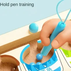 Montessori Magnetisches Farbsortierlabyrinth – Pädagogisches Perlenspiel aus Holz