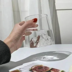 Mount Fuji Whiskybecher – 380 ml japanische Teetasse aus Glas mit Henkel