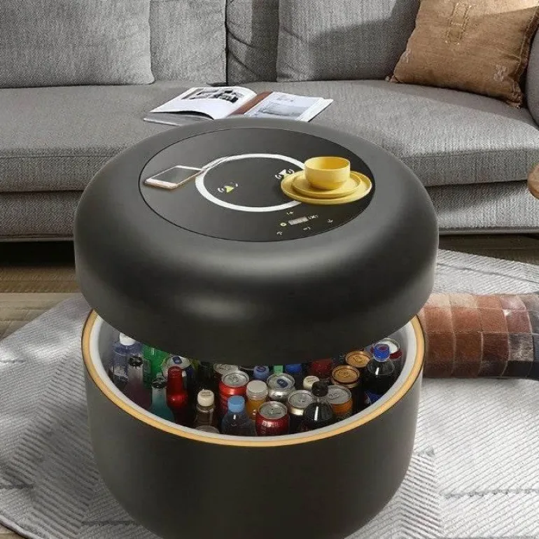 Multi-Functional Round Refrigerator - Stylish Elegant Design