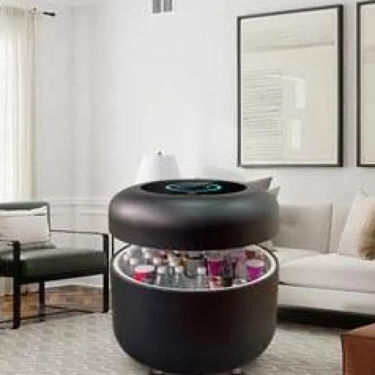 Multi-Functional Round Refrigerator - Stylish Elegant Design