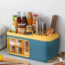 Multifunktionaler Aufbewahrungs-Organizer für die Küche – Besteck- und Getreidehalter