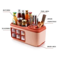 Multifunktionaler Aufbewahrungs-Organizer für die Küche – Besteck- und Getreidehalter