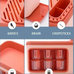 Multifunktionaler Aufbewahrungs-Organizer für die Küche – Besteck- und Getreidehalter