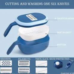 Multifunktionaler Gemüseschneider mit Sieb – schnelles Küchenwerkzeug