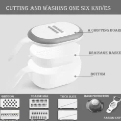 Multifunktionaler Gemüseschneider mit Sieb – schnelles Küchenwerkzeug