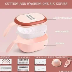 Multifunktionaler Gemüseschneider mit Sieb – schnelles Küchenwerkzeug