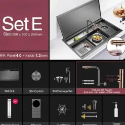 Multifunktionaler Tassenspüler - Nanometer Black Flip Cover Großes Spülbeckenzubehör