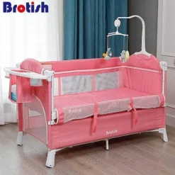 Multifunktionales faltbares Babybett mit abnehmbarer Seite