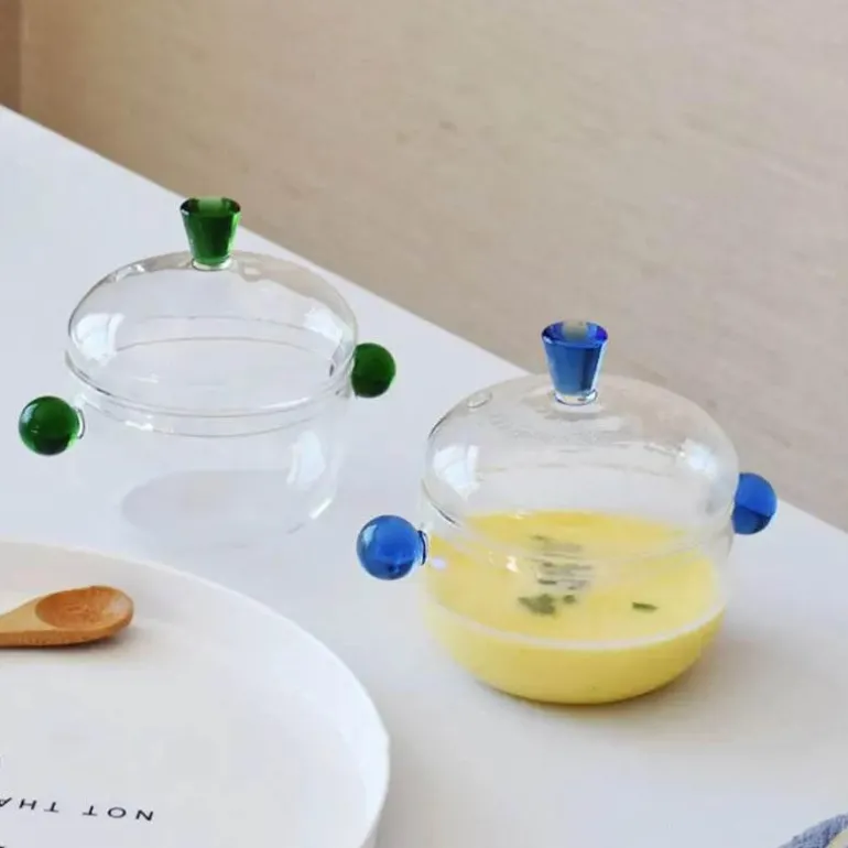 Multifunktionales Glasschüssel-Set – Schüsseln zur Lebensmittelaufbewahrung, Salat- und Dessertschalen