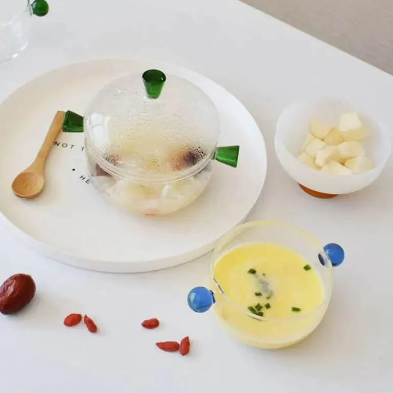 Multifunktionales Glasschüssel-Set – Schüsseln zur Lebensmittelaufbewahrung, Salat- und Dessertschalen
