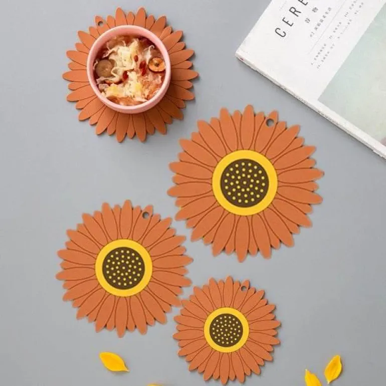 Multifunktionales Sonnenblumen-Tischset – Untersetzer-Dekor