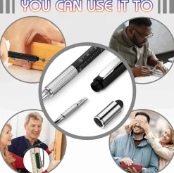 Multifunktions-Schraubendreherstift - 6-in-1 mit Lineal