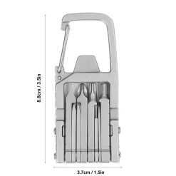 Multifunktionswerkzeug-Schlüsselanhänger – Tragbarer 12-in-1-Schraubendreher