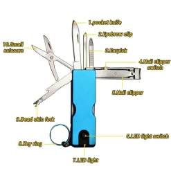 Multitool-Schlüsselanhänger – 10-in-1-EDC-Werkzeug aus Edelstahl