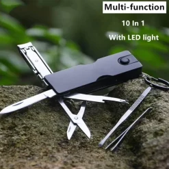 Multitool-Schlüsselanhänger – 10-in-1-EDC-Werkzeug aus Edelstahl