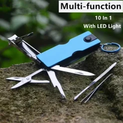 Multitool-Schlüsselanhänger – 10-in-1-EDC-Werkzeug aus Edelstahl