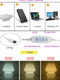 Mushroom Glass Table Lamp - Unique Home Decor Lighting