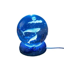 Nachtlicht mit Kristallkugel zum Thema Ozean - Dekorative Lampe der Unterwasserwelt