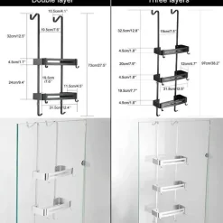 Nagelfreies, doppellagiges Dusch-Organizer-Regal – elegante Aufbewahrungslösung
