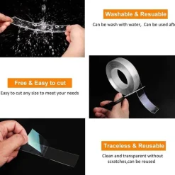 Nano-Doppelklebeband – Ablösbarer Klebstoff für die Verwendung auf mehreren Oberflächen