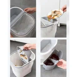 Nass-Trocken-Mülleimer mit zwei Fächern für die Küche – Trenner für effizientes Abfallmanagement