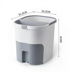 Nass-Trocken-Mülleimer mit zwei Fächern für die Küche – Trenner für effizientes Abfallmanagement