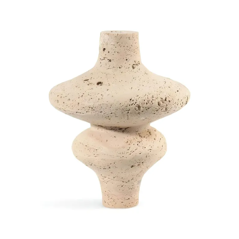 Natürliche Travertinvase – Elegantes Steindekor