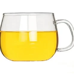 Niedliche Glastasse mit Buchstaben – 380 ml Erdbeer-Tee-/Kaffeetasse