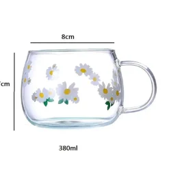 Niedliche Glastasse mit Buchstaben – 380 ml Erdbeer-Tee-/Kaffeetasse