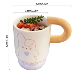 Niedliche Keramiktasse mit Tiermotiv – Kaffee-/Teetasse, Trinkgeschirr, Geschenk