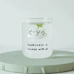 Niedlicher Glasbecher mit Hundemotiv – hitzebeständiger Cartoon-Kaffee- und Saftbecher