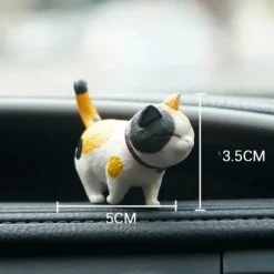 Niedliches Kätzchen-Autodekor-Set – 9-teiliges rotierendes Kopfdesign