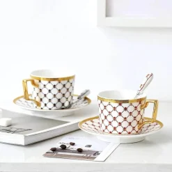 Nordic Gold Kaffeeset – 3-teiliges Teetassenset aus Bone China
