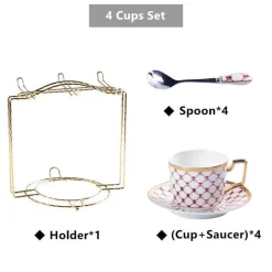 Nordic Gold Kaffeeset – 3-teiliges Teetassenset aus Bone China