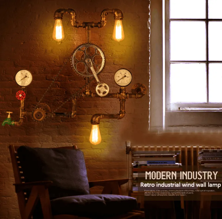 Nordic Iron Water Lamp - Loft Style Metal Lighting