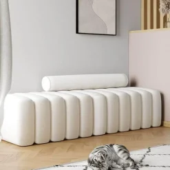 Nordic Style Ottoman Bench - Elegant Living Room Hallway Furniture