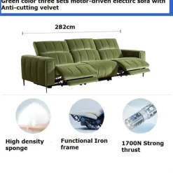 Nordic Velvet Sofa - Premium Electric Comfort for Living Room