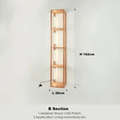 Nordic Wooden LED Shelf - Elegant Home Decor Display