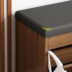 Nordic Wooden Shoe Rack Stool - Space Saving Organizer