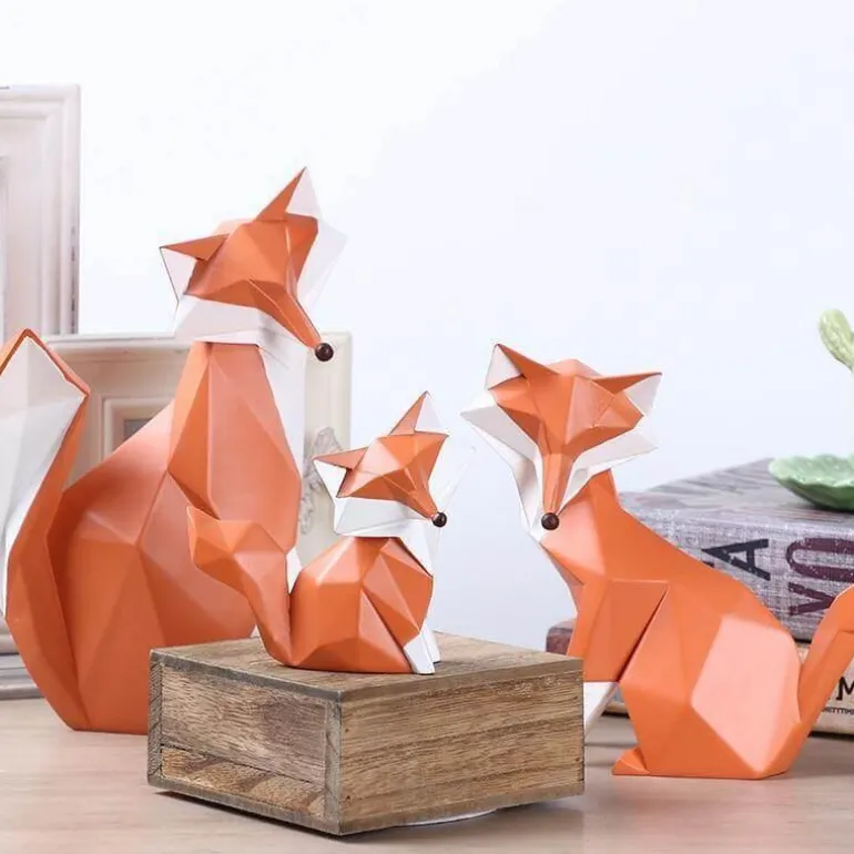 Nordische abstrakte Fuchsfiguren - Geometrisches Wohndekor