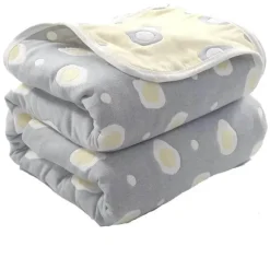 Nordische Baumwollgaze-Überwurfdecke - Weiche Cartoon-Tagesdecke für Betten und Sofas