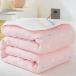 Nordische Baumwollgaze-Überwurfdecke - Weiche Cartoon-Tagesdecke für Betten und Sofas