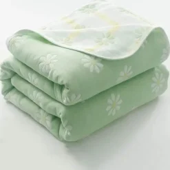 Nordische Baumwollgaze-Überwurfdecke - Weiche Cartoon-Tagesdecke für Betten und Sofas