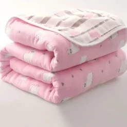 Nordische Baumwollgaze-Überwurfdecke - Weiche Cartoon-Tagesdecke für Betten und Sofas