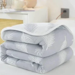 Nordische Baumwollgaze-Überwurfdecke - Weiche Cartoon-Tagesdecke für Betten und Sofas