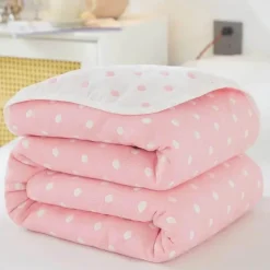 Nordische Baumwollgaze-Überwurfdecke - Weiche Cartoon-Tagesdecke für Betten und Sofas