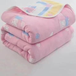 Nordische Baumwollgaze-Überwurfdecke - Weiche Cartoon-Tagesdecke für Betten und Sofas