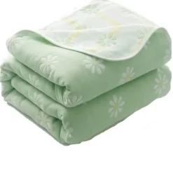 Nordische Baumwollgaze-Überwurfdecke - Weiche Cartoon-Tagesdecke für Betten und Sofas